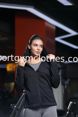 Bon prix Full Zip Hoodie à manches longues antibactérien respirant sans couture en ligne
