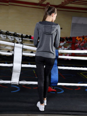 Good price Full Zip Gym Wear Jacket Seamless Hooded Moisture Wicking online