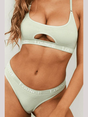 Good price Elastic Waistband Ribbed Seamless Ladies Underwear Suit 90% Nylon 10% Spandex online